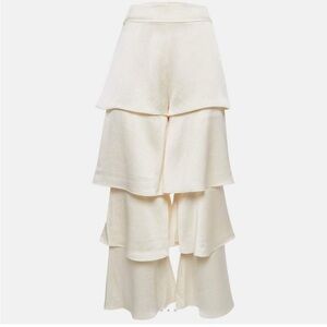 Tiered Cream Ruffle pants xs by Alexis